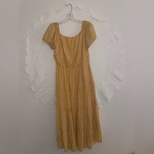 Yellow Floral Midi Dress